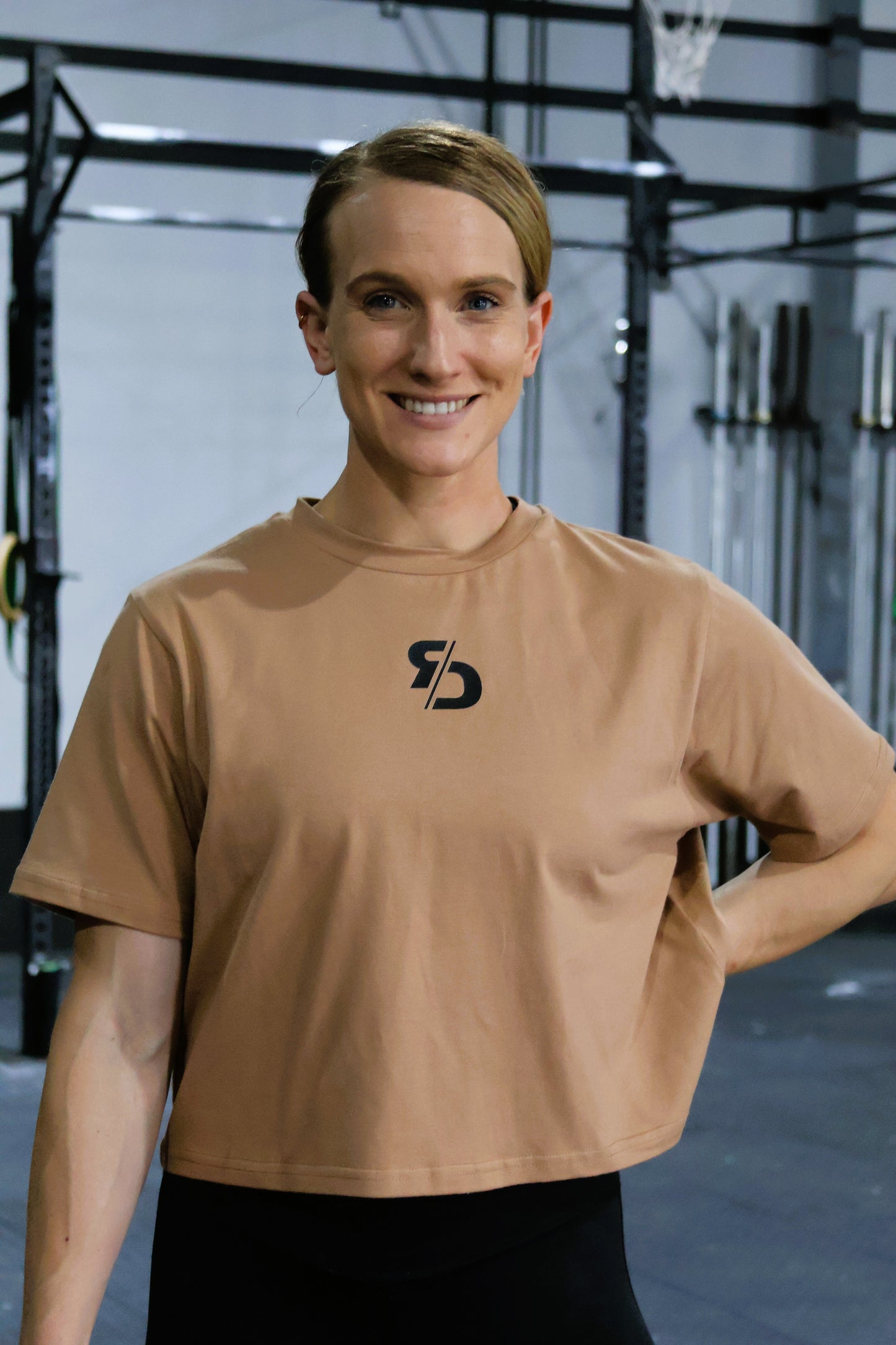 Ladies "BARBELL CLUB" crop t-shirt