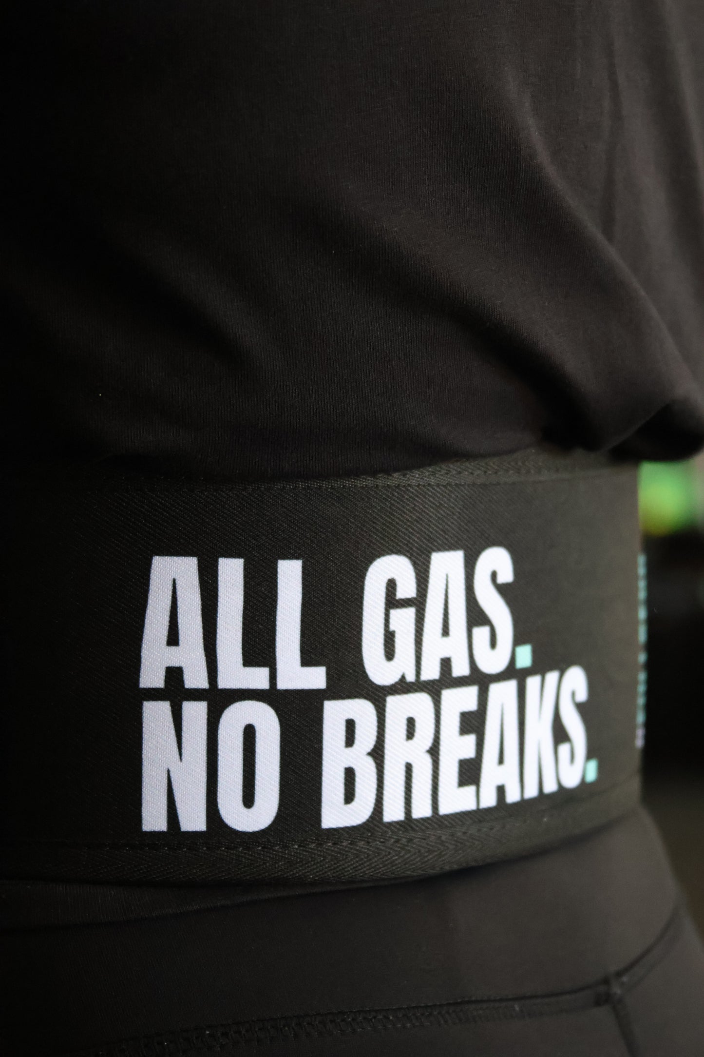 Velcro "ALL GAS NO BREAKS" Weightlifting Belt