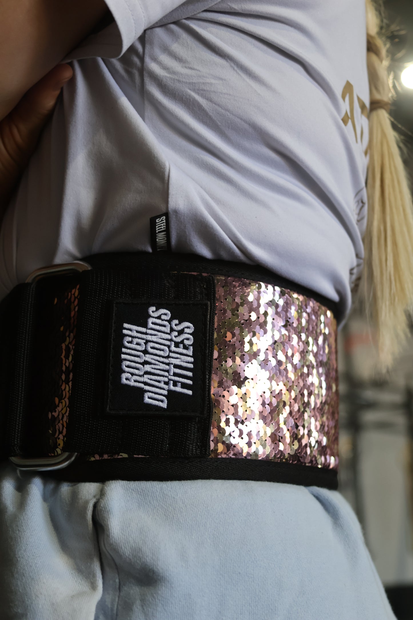 Velcro "Pink Sequence" Weightlifting belt