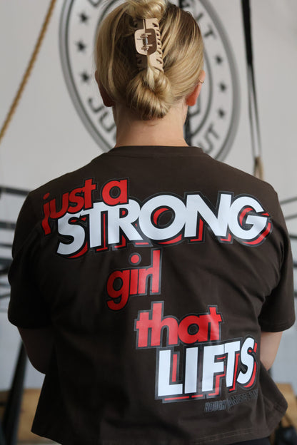 Ladies "STRONG GIRL" crop t-shirt