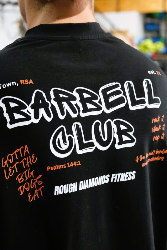 Oversized "BARBELL CLUB" t-shirt BLACK