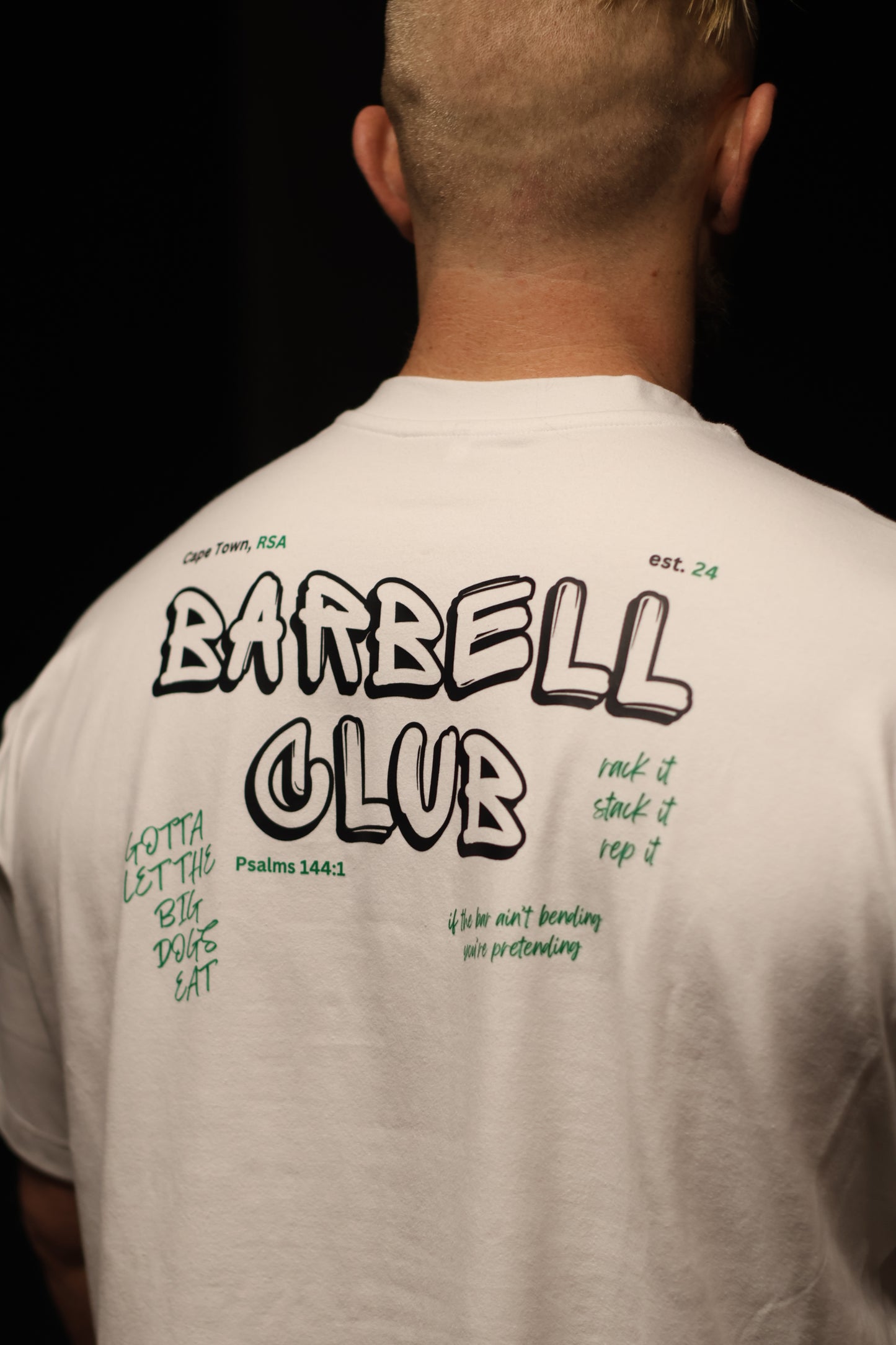 Oversized "BARBELL CLUB" t-shirt WHITE