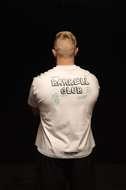 Oversized "BARBELL CLUB" t-shirt WHITE