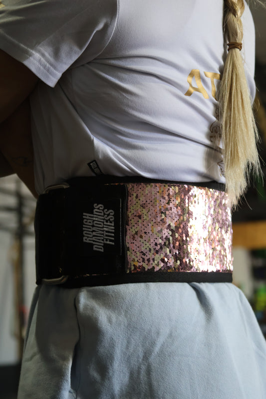 Velcro "Pink Sequence" Weightlifting belt